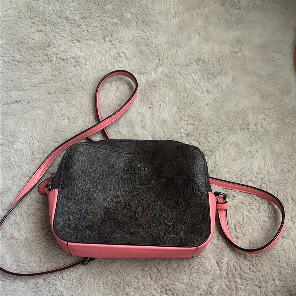 Coach Pink and Brown Crossbody Bag